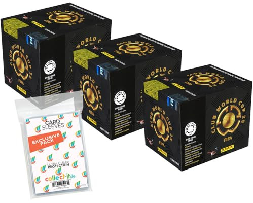 Lot de 3 autocollants à collectionner, pour la Coupe du Monde de la FIFA Club 2025 (150 sachets) + pochettes exclusives Collect-it