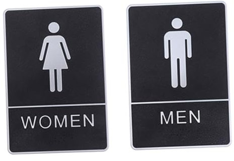 DECOMELODY Lot De 2 Panneaux De Toilettes Autocollants Pour Hommes Et Femmes, Signes Wc Faciles à Coller Sans Perçage, Pour Maison, Bureau Ou Restaurant