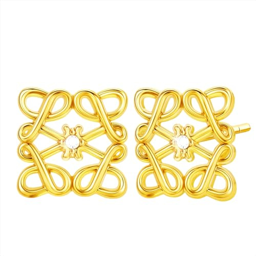 Damen Cc Ohrringe,Gold Buchstabe L Gold Ohringe für Frauen,Ohrstecker Sterling Silber 925,Quadratisch Earringe for Women,Dupes,Ideal Geschenk für Frauen,Mode Schmuck