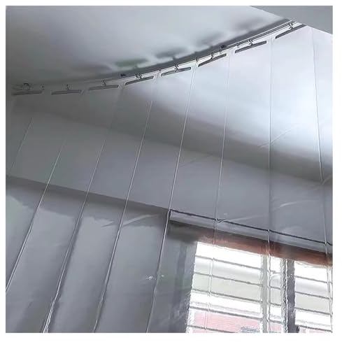 Cortina de Tiras de PVC para supermercados domésticos. Cortina de Puerta de Tiras de Vinilo Plegable de plástico Liso. Ideal para cámaras frigoríficas. 1,4 x 2,2 m.
