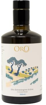 Oro Campania - Olio Extra Vergine d'Oliva, Monocultivar Carpellese, 100% Italiano, Estratto a Freddo, Fruttato Erbaceo con Sentori di Pomodoro e Carciofo, 500 ml