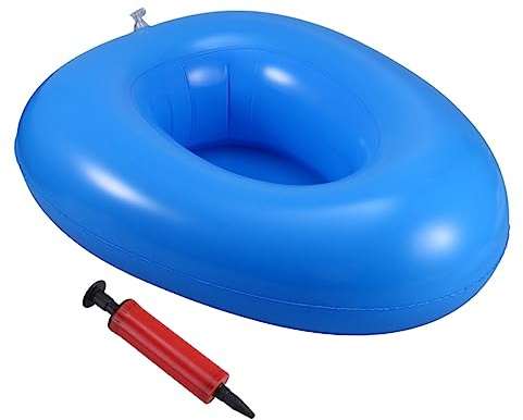Ipetboom Padella Gonfiabile pernziani Allettati, PVC Lavabile, con Gonfiatore, per Ospedale e Casa, Blu, WC Portatile per Riposo