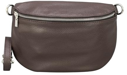 Brise Art AFIA Damen Bauchtasche Echtleder Handgefertigt Crossbody Bag | Damen Umhängetasche, Echtes Leder, Schultertasche mit Ledergurt, 3 Fächer, Wasserabweisend, Made in Italy