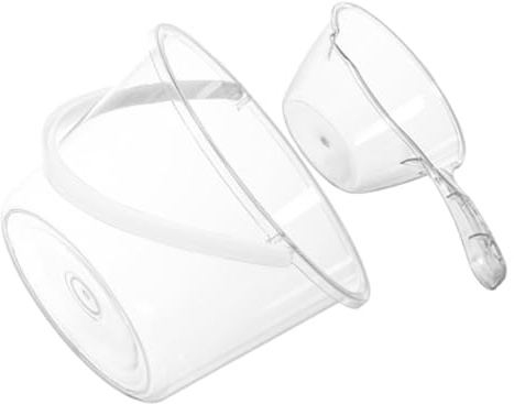 YARNOW Seau Plastique Capacité Importante avec Poignée et Cuillère Seau Eau Polyvalent pour Jardinage Lavage et Ménage et Facile à Transporter Lot de Transparent