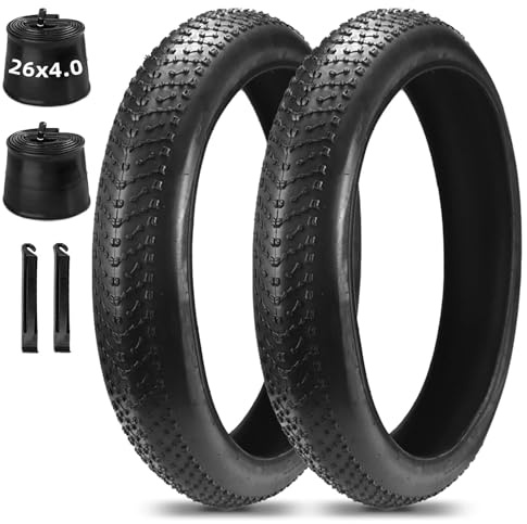 2PCS 20/24/26X4,0 Zoll Fatbike-Reifen Mit Schläuchen Und Hebeln 20/24/26 4,0 Zoll E-Bike-Reifen Hochleistungs-Pannenschutzzubehör Für Mountainbike Schnee Strand Klapprad(26x4.0)