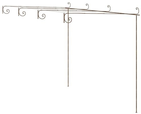 Gecheer Pergolato da giardino in ferro battuto, struttura robusta e durevole per piante rampicanti 4x3x2,5 m marrone anticato per giardino, patio o terrazza