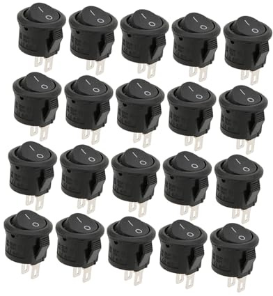 FTVOGUE Interrupteur à Bascule 20 Pièces Interrupteur d'alimentation 2 Broches 2 Positions avec Revêtement de Zinc 3A250VAC 6A125VAC pour le Remplacement du Panneau de Commande Industriel