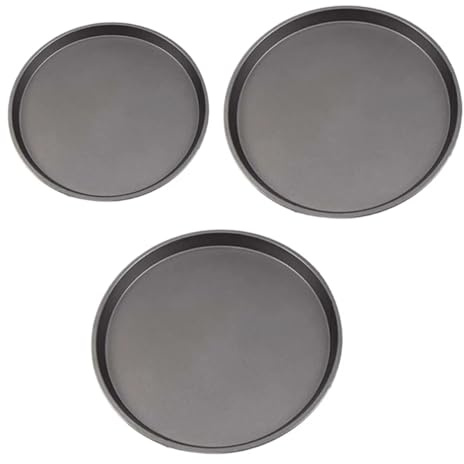 YGLEEULI Pizzaplåt non-stick pizzapanna av kolstål, pizzaugnplåt, platt, rund, pizzaplatta, stekform, bakredskap