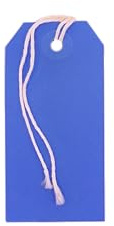 K-Kraft Blue Gift Tags, USA-Made, Set of 25 (#2 = 3.25 x 1.625 inches, Pre-Strung with White Cotton String)