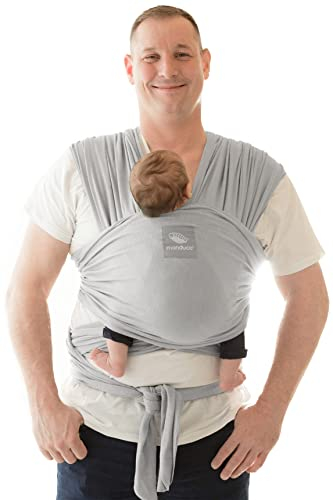 manduca Sling - Elastic Baby Carrier for Newborns from Birth up to 15 Kg - Organic Cotton - GOTS Certified, Light Grey