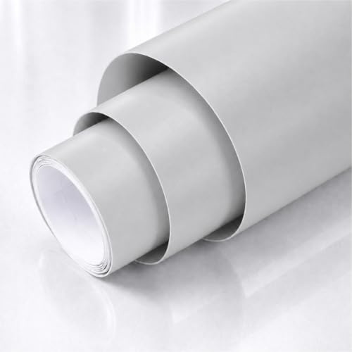 TipTopCarbon Möbelfolie selbstklebend matt - langlebige Möbel Klebefolie Hell-Grau 2m x 60cm - Klebefolie Küche - selbstklebende Folie Möbel - moderne Schrankfolie versch. Größen