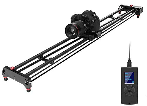 GVM Motorized Camera Slider, 48/120CM Carbon Fiber Camera Slider with Time-Lapse Photography, Automatic Round Trip, Tracking Shooting and 120 Degree Panoramic Shooting, with Remote Controller