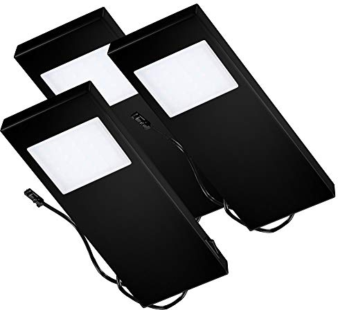 Thebo LED 91 Tadeo 3 in SCHWARZ - SET 3 inkl. Leuchte mit Hauptschalter/Unterbauleuchten/Oberschrankleuchten