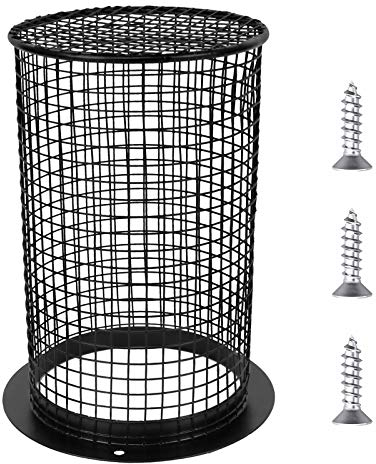 Jubaopen 1 Stück Reptilien Wärmelampe Schutzkorb Lampenschutzkorb Lampenschutzgitter Schutzkorb Reptile Heater Mesh Cover für Terrarien-Lampen Reptilien Tiere Schwarz mit Schrauben(11.5 * 15 * 9.5cm)