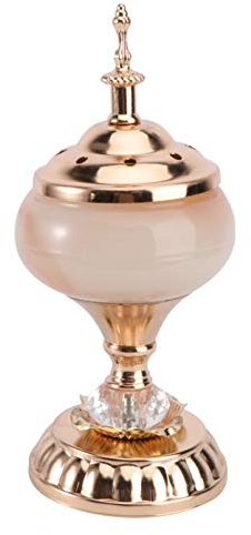 VALICLUD Arabischer Weihrauchbrenner Räuchergefäß Metall Weihrauchbehälter Duftlampe Aromalampe Räucherstäbchen Halter Hochzeit Weihnachten Geburtstag Party Dekoration Ornament Golden