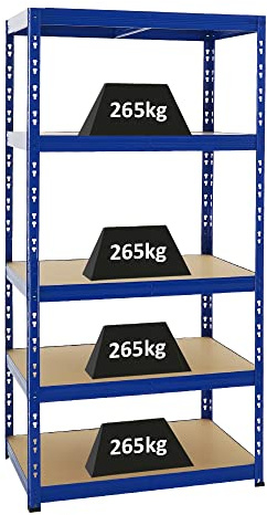 PROREGAL Schwerlastregal Tiger Blau 180x90x60cm für Gesamtlast 1365kg Kellerregal, Steckregal, Garagenregal, Lagerregal