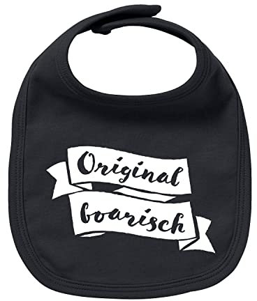 Bavariashop Baby Lätzchen Original boarisch - schwarz, Kinderlätzchen mit Spruch