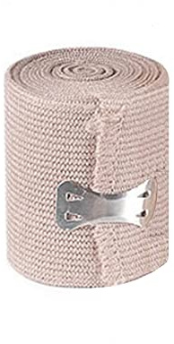 Fascia elastica a compressione medica con clip extra, per polso, caviglia, ginocchio, gomito, spalla, lesioni ai piedi (5 cm x 4,5 m)