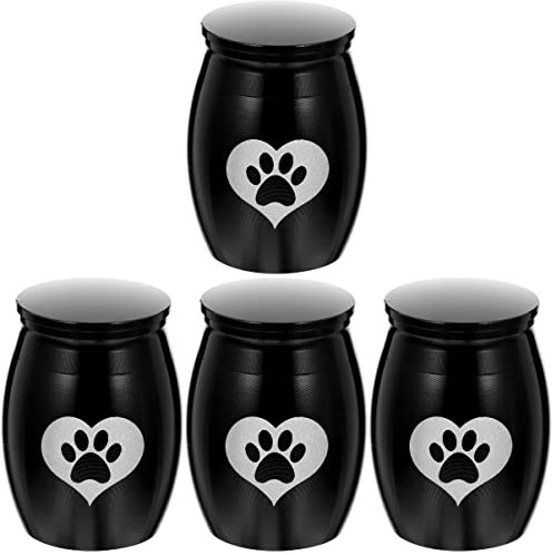 Mipcase 4stücke Urne Mit Herz-pfotenabdruck Kleine Tierkremierungsurne Für Hund Und Katze Langlebige Gedenkbox Für - Erinnerungsstück