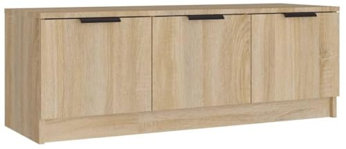 vidaXL TV Schrank Lowboard TV Möbel Tisch Board Sideboard Fernsehtisch Fernsehschrank HiFi-Schrank Sonoma-Eiche 102x35x36,5cm Holzwerkstoff