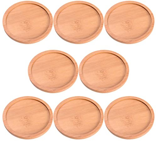 Yardwe 8st Saftiger Topflappen Kleines Bambustablett Pflanzenentwässerungsschale Zimmerpflanzen Drinnen Schalenauflagen Aus Holz Holzpflanzenuntersetzer 4 Zoll Anlage