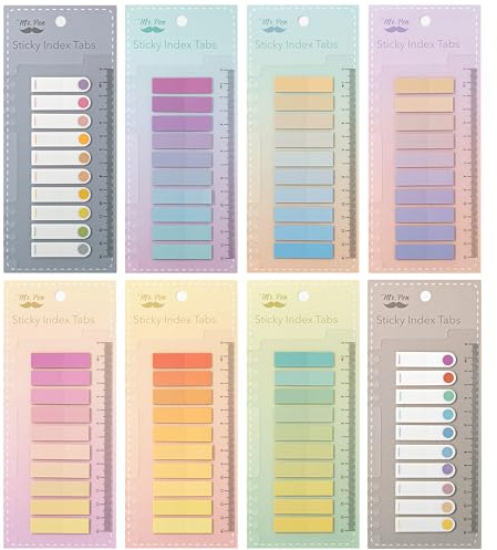 Mr. Pen- Colorful Sticky Tabs, 1600 pcs, Translucent Page Markers, Water-Resistant Book Tabs for Annotating, Bible Study, Planning, Indexing & Document Organization