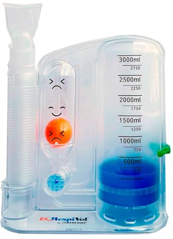 BC Respivol - Incentiveur respiratoire 3000 ml - Exerciseur pulmonaire avec une balle pour physiothérapie et entraînement respiratoire