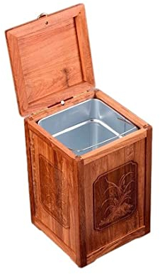 IRYZE Papelera Bote de Basura Cubo de Basura Papelera De Madera Papelera Papelera Rústica Contenedor De Basura para El Hogar O La Oficina Granja Sala De Estar Papeleras Basurero (Color : B)