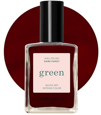 MANUCURIST • Green Bordeaux Nail Polish • Classic 9-Free Varnish • Vegan and Bio-Sourced Varnish (67%) • Professional Manicure • 15 ml (DARK PANSY)