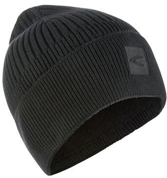 camel active Herren Beanie aus Reiner Baumwolle Asphalt, Menswear-OS