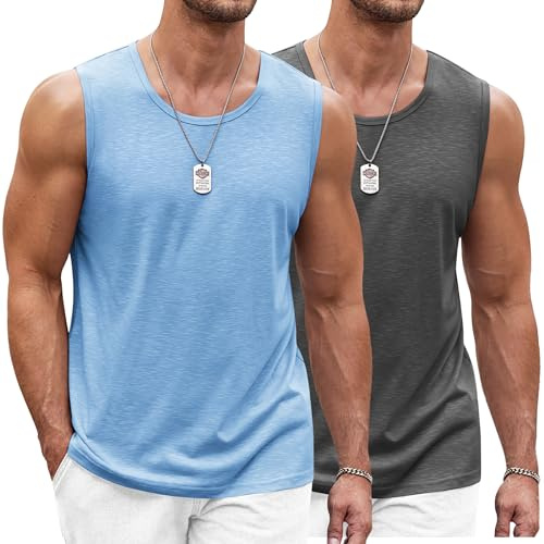 COOFANDY Herren Tank Top Ärmelloses Shirt Leicht Fitness Muskelshirt Schnelltrocknendes Gym Achselshirt Sleeveless Funktionsshirt für Männer
