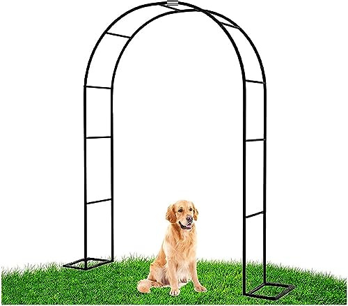 Arche de Jardin,Treillis de Arceau de Mariage,Jardin Archway Résistant aux intempéries for Plantes grimpantes,Robuste et Facile à Installer,avec Socle,Noir/Blanc/Vert,350x220x40CM