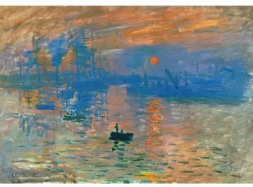 MISITU Puzzle 2000 pièces pour adultes Art Puzzles de Claude Monet Impression Lever du Soleil 2000 pièces Puzzle pour enfants à partir de 14 ans