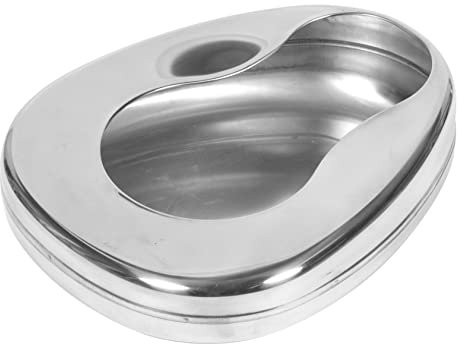 COLLBATH Orinatoio in Acciaio Inossidabile, Padella Orizzontale Leggera e Durevole, Grande Capacità, Adatto Per Anziani e Pazienti Costretti a Letto, Uso Domestico e Assistenziale