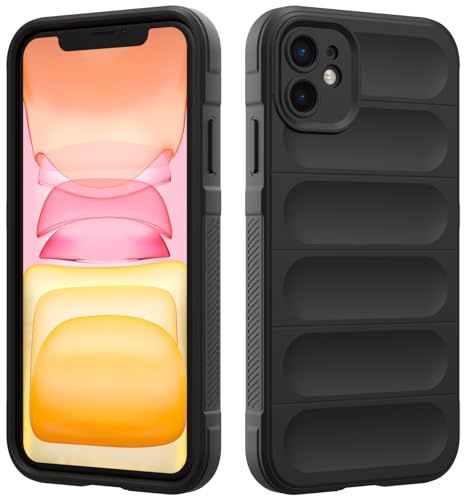 Custodia Compatibile con iPhone 11, Silicone Custodia per Tutto il Corpo, Copertura Antiurto con Fotocamera Protettivo, Cover Morbida al Tatto con Fodera in Microfibra - Nero