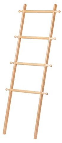Generisch handtuchständer Freistehender Handtuchhalter aus Kiefernholz mit 4 Stangen 8 Haken vertikale Handtuchleiter zum natürlichen Trocknen