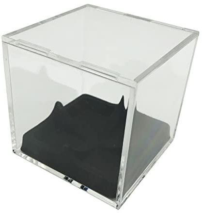 CORHAD Baseball Display Case Würfel Mit Schwarzem Sockel Transparenter Baseball-Halter Für Originalgröße Baseball Golfball Tennis Und Softball Stapelbare Sammelvitrine Mit Schützendem Dis