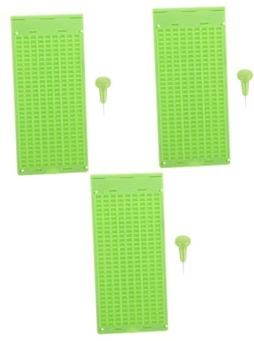 Healeved 3sätze Kunststoff-braille-schreibtafel Mit Stift Für Zeilen Felder Flexibel Und Tragbar Für Unterwegs Einfach Zu Bedienen Lernhilfe Für Sehbehinderte