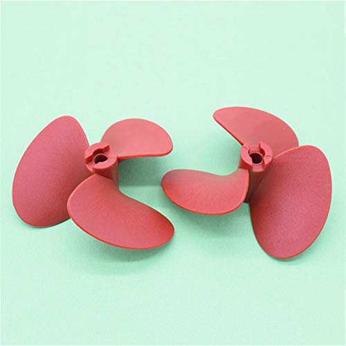 Jodriva Rc Futterboot 3 Klingen Propeller 5mm Welle Schraube Positiv/Reverse D70mm/80mm Propeller Rot RC Köder Fischerboot Austausch des Außenbordpropellers(D70mm Reverse)