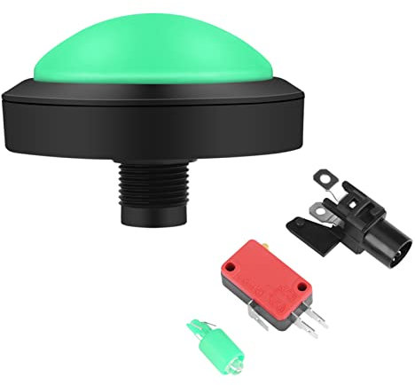 Lybunair 100 mm massive LED-Taste mit Hintergrundbeleuchtung und Konvexität, Konsolenersatz (100#-green+three-legged switch+LED light)