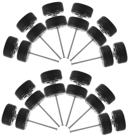 Gatuida 16 Paare Modellauto Ersatzräder mit Gummireifen Einfache Montage Rutschfeste Rc Autoreifen Zubehör Kompatibel für Modellauto Umbau und Sammler
