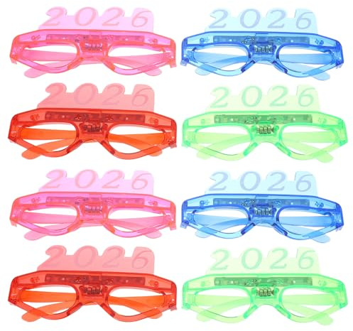 WESIEVYA 8 Piezas Gafas Luminosas LED para Fiestas con Modos de Parpadeo Múltiples para Adultos y Gafas Brillantes para Navidad Año Cumpleaños y Carnaval