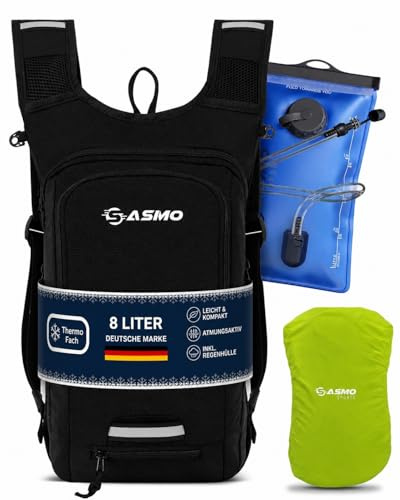 SASMO Fahrradrucksack Herren & Damen mit Thermofach - MTB Rucksack | Fahrrad rucksack, Helmnetz, Regenschutz, isoliertes Fach, Skirucksack, wasserdicht, ideal für Kurzstrecken, Sport & Alltag