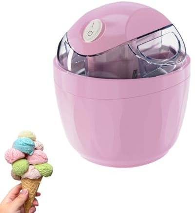 Mini máquina de helados para el hogar,Gelato y Sorbete,Control de Un Toque,DIY Máquina de helado suave,Pequeña máquina eléctrica para postres congelados,Heladera compacta (rosa)