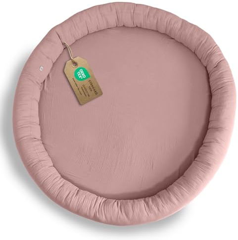 lilimaus Bodenkissen Kinder [Großes Kissen in 12 Farben] - Sitzkissen mit 100% Musselin-Baumwollbezug - hautfreundlich, atmungsaktiv und waschbar - Spielmatte Baby