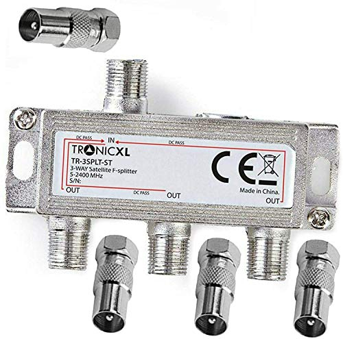 TronicXL 3fach BK Verteiler Premium Kabel Antennenverteiler Kabelfernsehen DVBC kompatibel mit für Unitymedia Sat Splitter Unicable Sky Cable Aerial TV Freesat Freeview Virgin Dbox 3-Fach hd tauglich