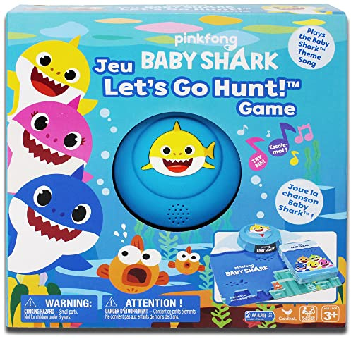 BABY SHARK gioco di società Let's Go Hunt con pulsante sonoro che riproduce la famosissima melodia, per bambini, dai 3 anni - 6054959