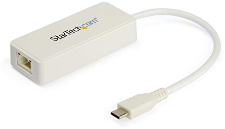 StarTech.com Adaptador de Red Ethernet USB-C con un Puerto USB 3.0 - Dongle LAN USB 3.1 Tipo C - Blanco - (US1GC301AUW)