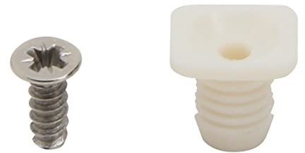 Silverline 8mm Plastic Hinge Dowel Inserts with Screws, 50 Pcs
