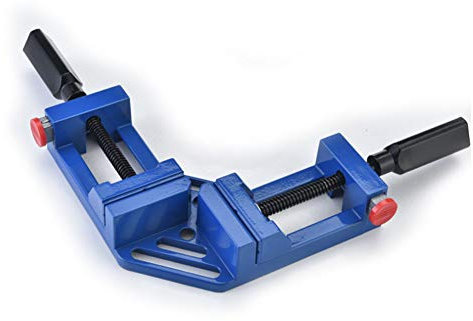 Rechtwinklig Clamp, Doppelgriff 90 ° Aluminiumlegierung Corner Clamp, rechtwinklig Clip Clamp-Werkzeug zur Holzbilderrahmen Vise Halter mit Nicht einstellbar Schwenkbacke (blau)